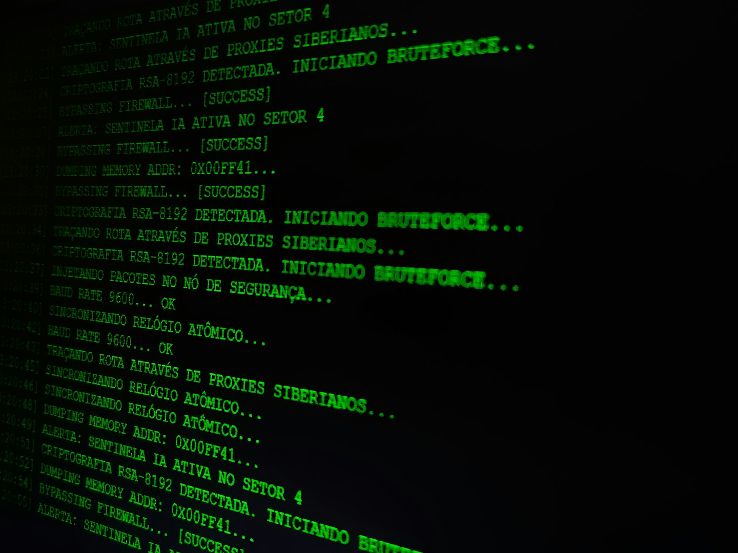 Pantalla de ordenador mostrando líneas de código de programación verde.